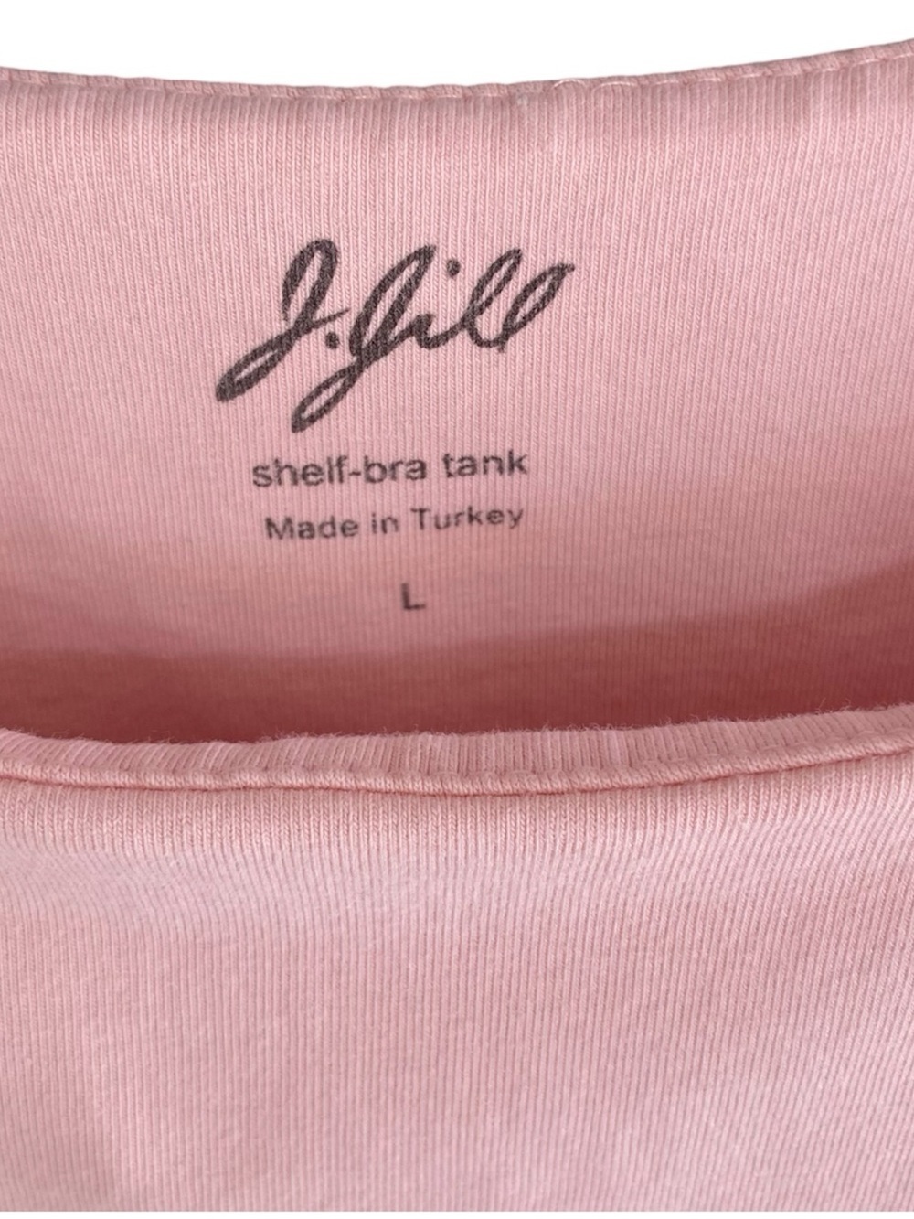 J. JILL Tank Top Shelf Bra Scoop Neck Fitted Pale Pink Women Size L - Picture 5 of 6